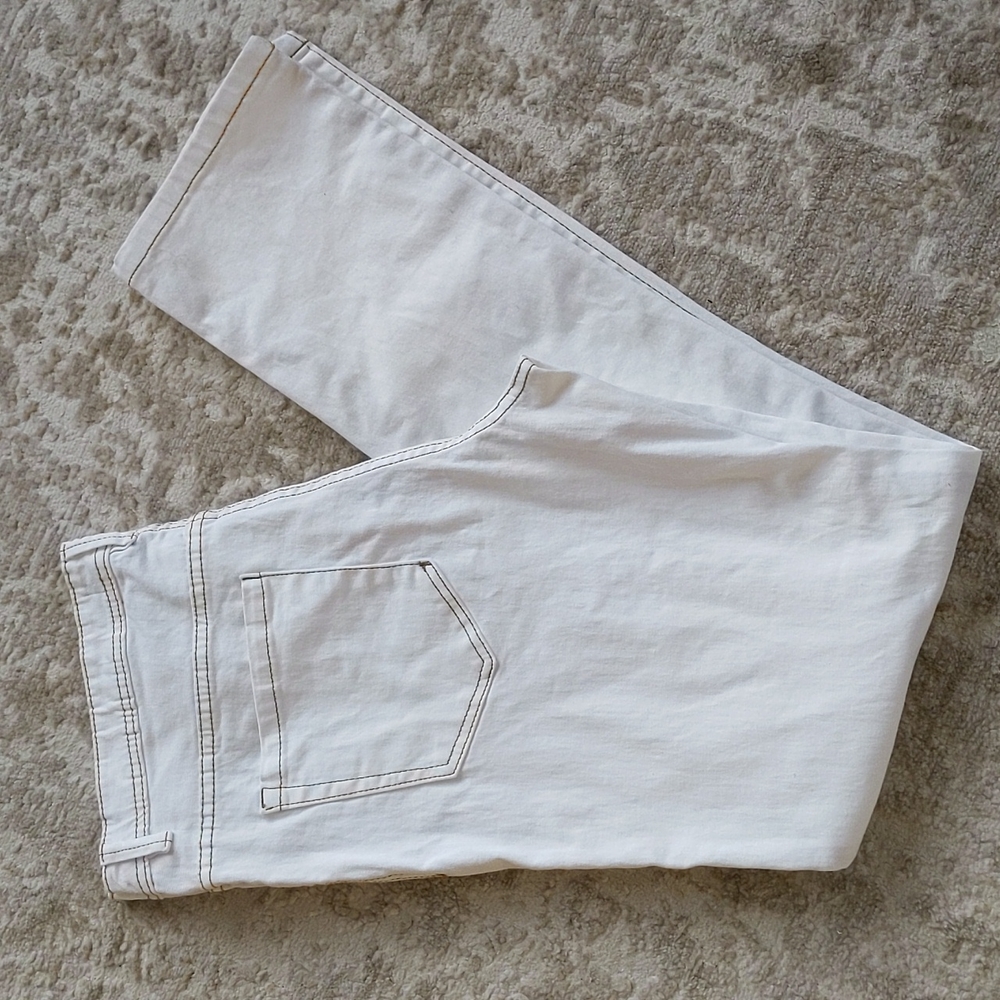 Jordache Contrast Stitching Jeans 10 White